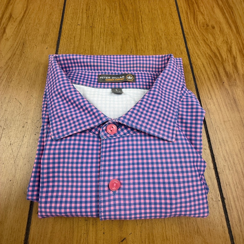 Peter Millar Summer Comfort Golf Polo Shirt Texas Golf‎ Assoc. L